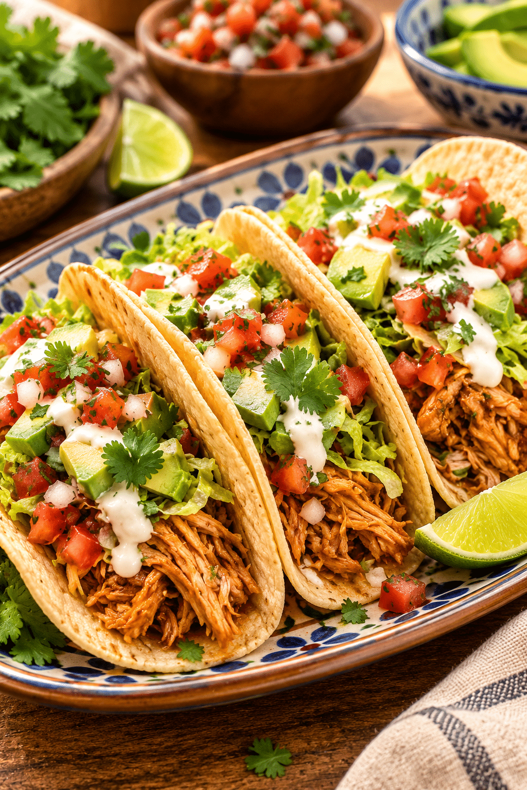 finished instant pot chicken tacos