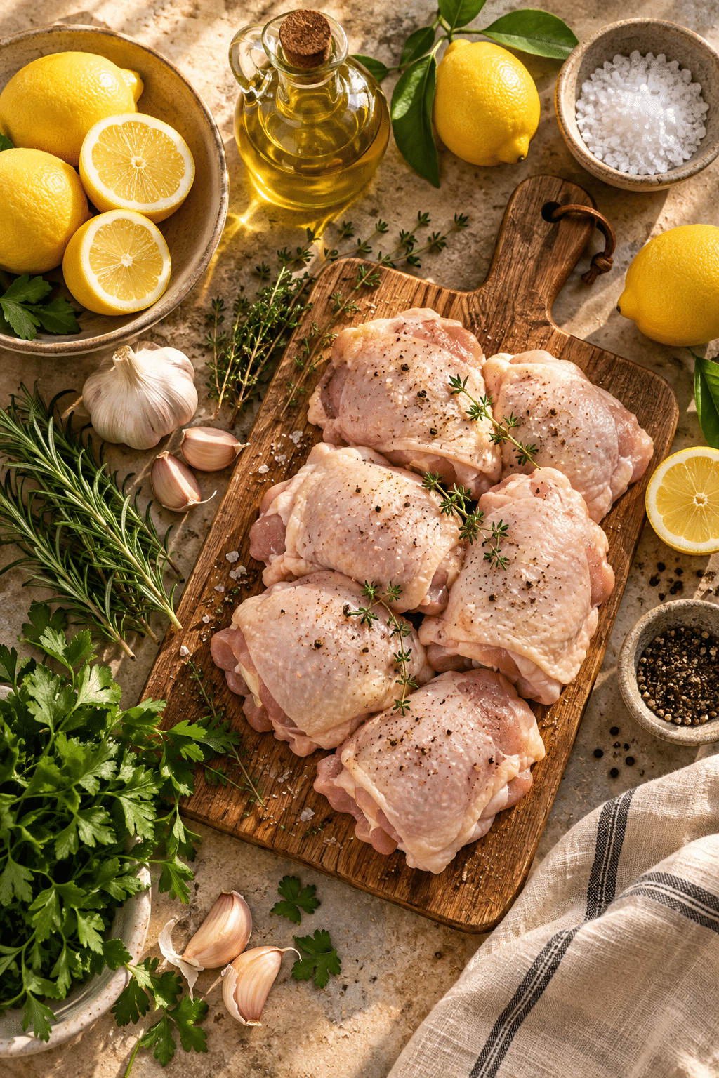 Ingredients for lemon chicken recipe
