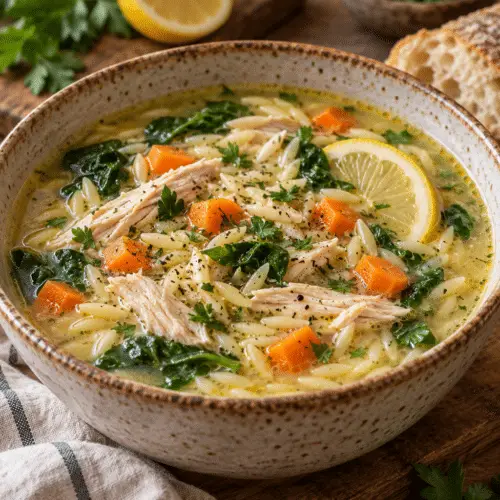 lemon chicken orzo soup