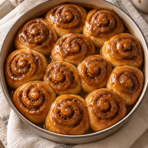 mini caramel rolls baked in caramel