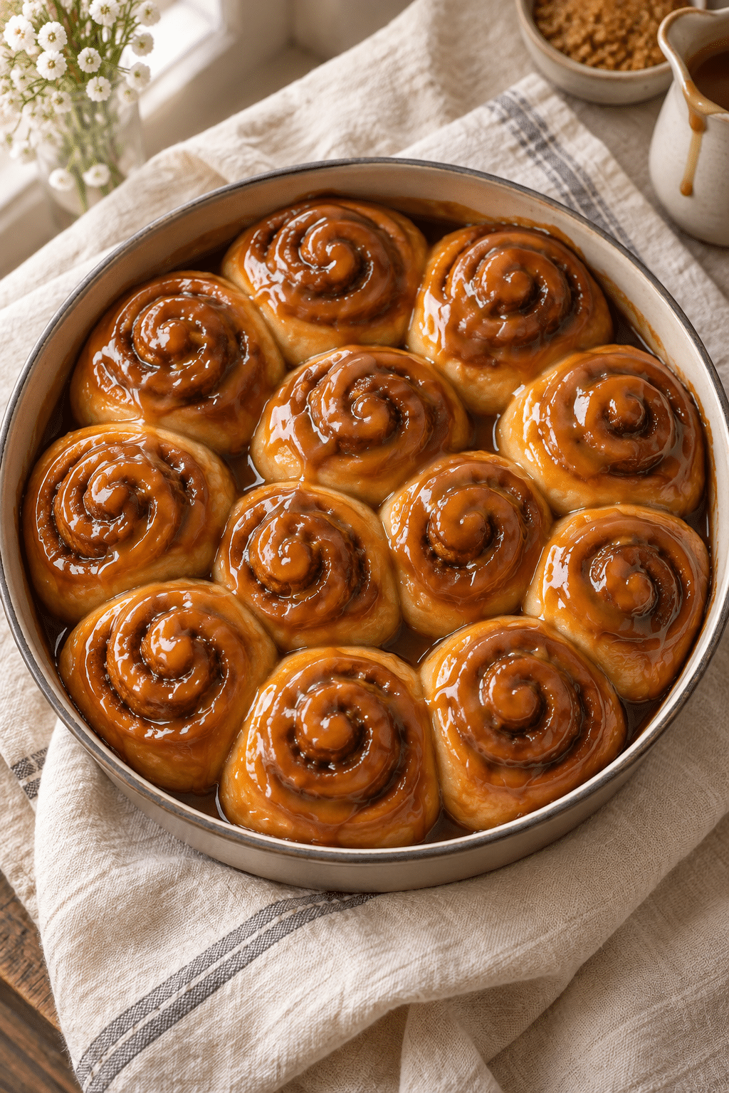 mini caramel rolls baked in caramel