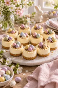 mini Easter cheesecakes finished dessert