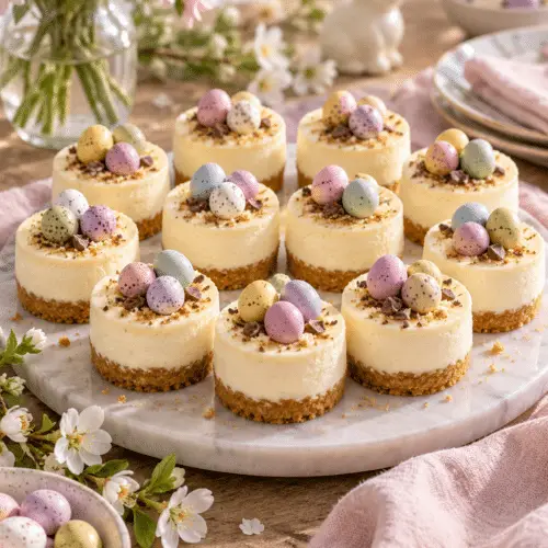 mini Easter cheesecakes finished dessert