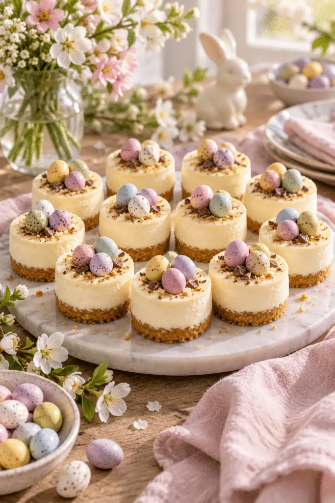mini Easter cheesecakes finished dessert
