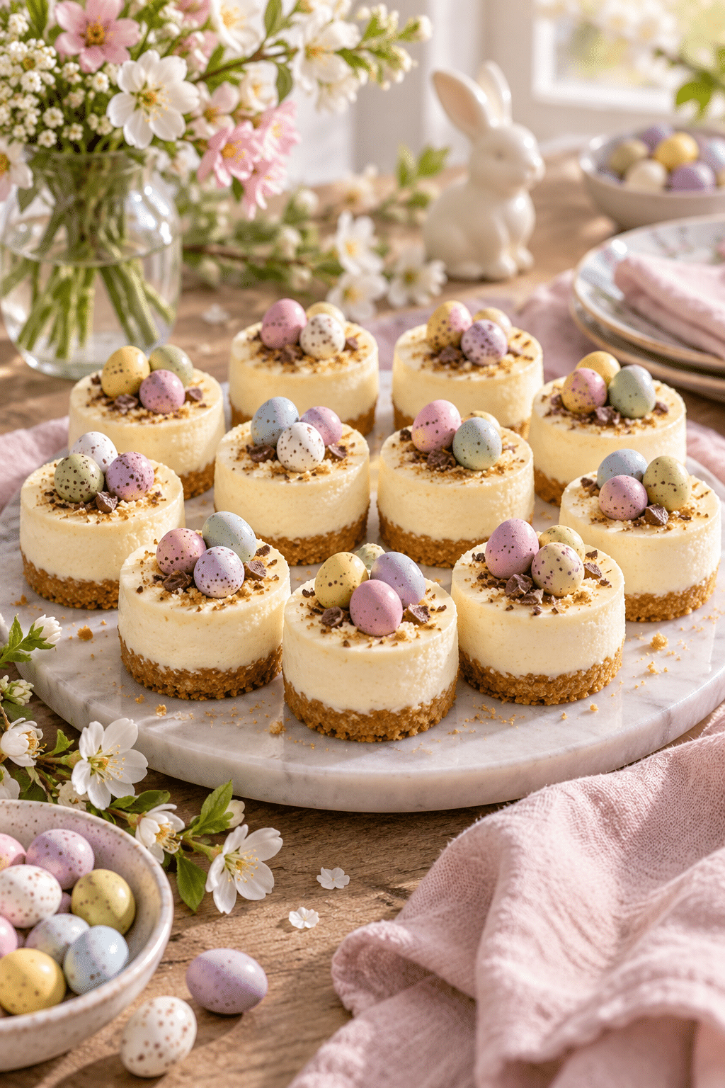 mini Easter cheesecakes finished dessert