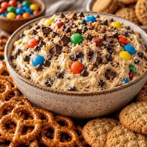 monster cookie dessert dip finished dip