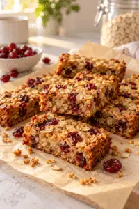 oatmeal breakfast bars cooling in a pan