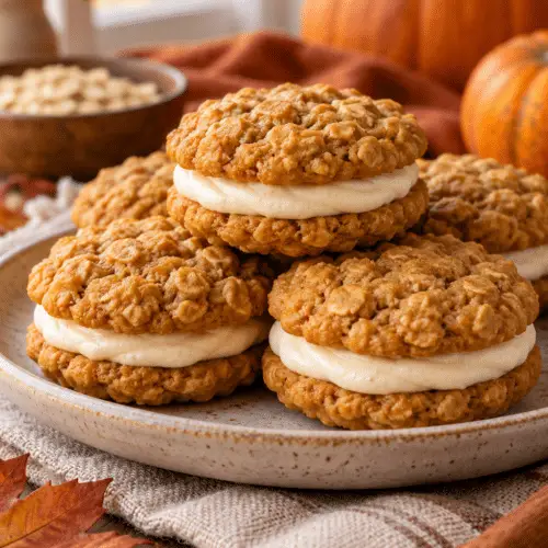 oatmeal pumpkin creme sandwich cookies