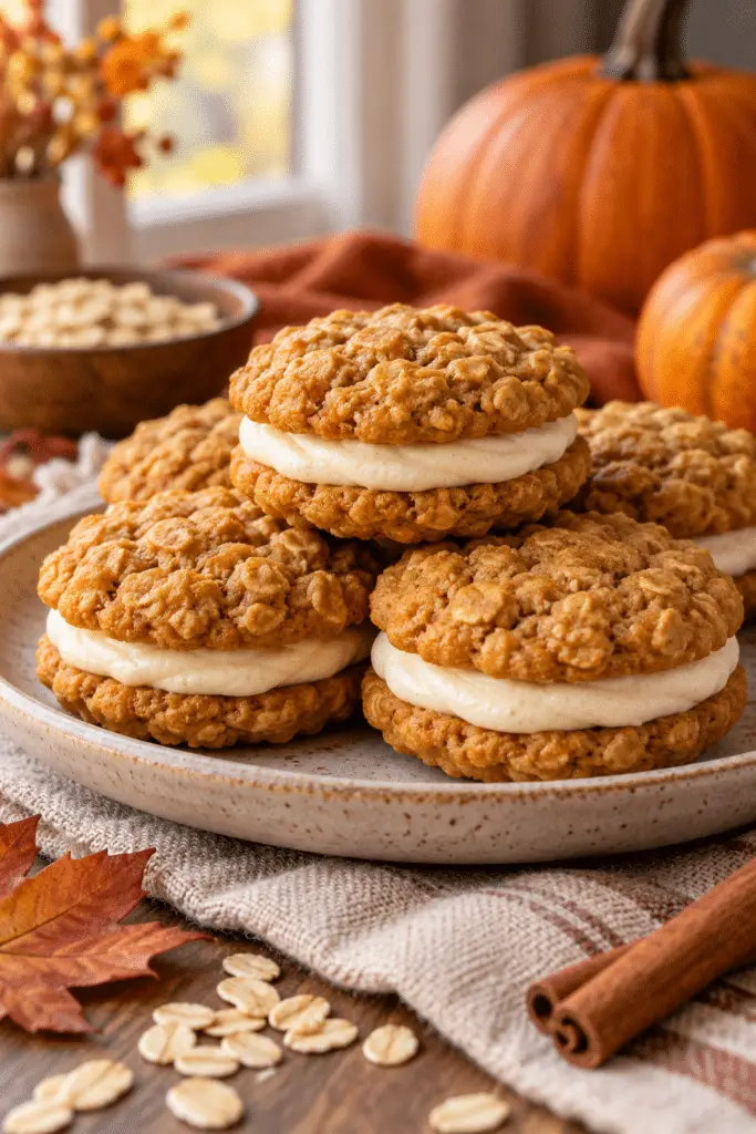 oatmeal pumpkin creme sandwich cookies