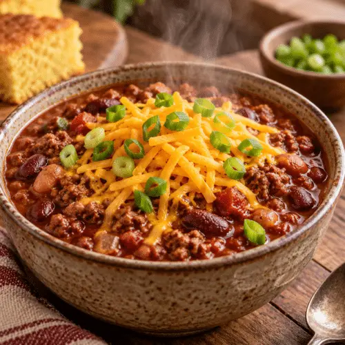 finished old-fashioned chili