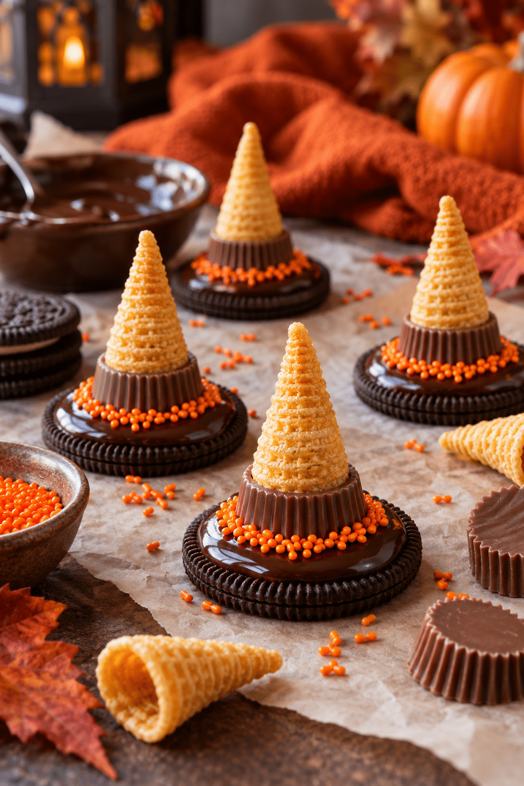 Ingredients for Oreo witch hat cookies