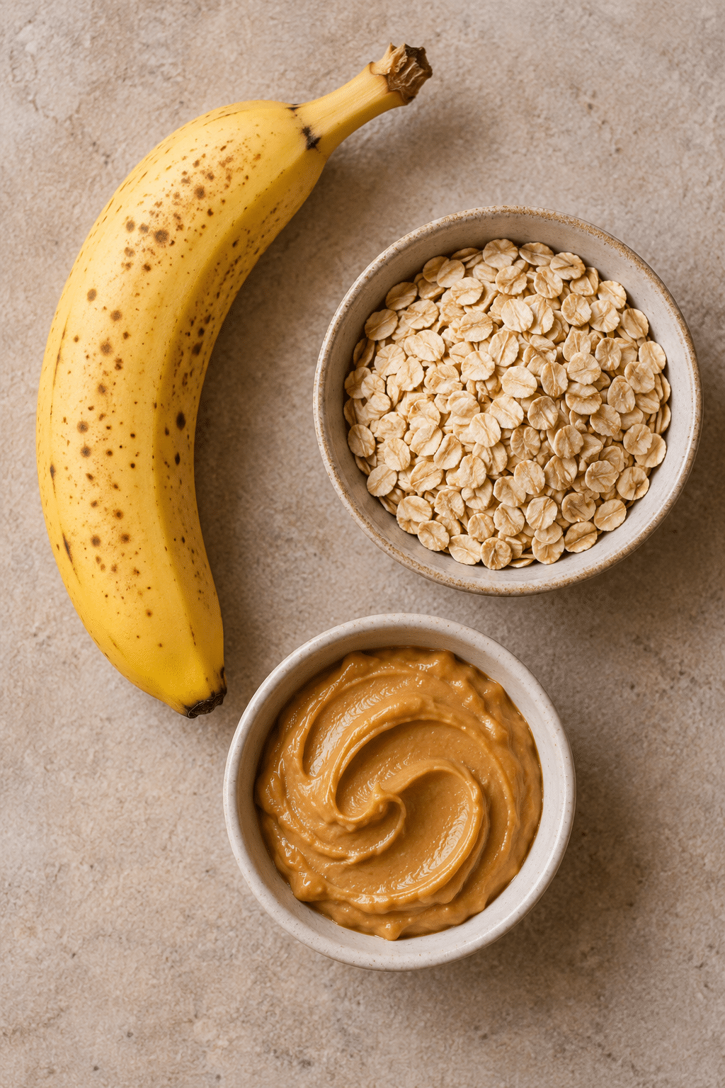 Ingredients for peanut butter banana dog treats