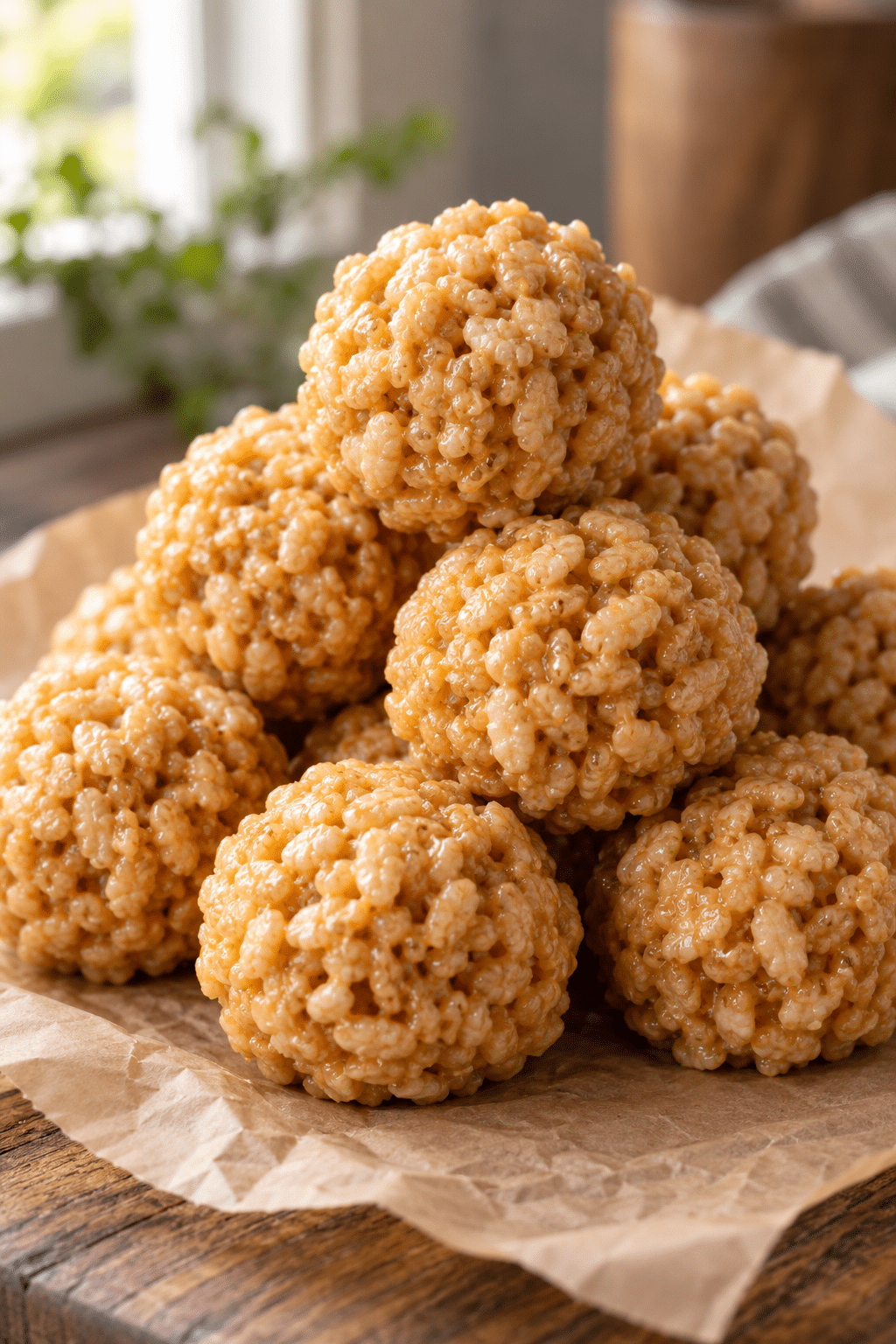 Finished peanut butter rice krispie balls