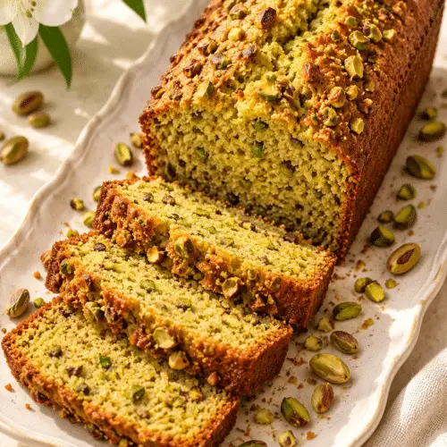 Pistachio loaf with coconut flour