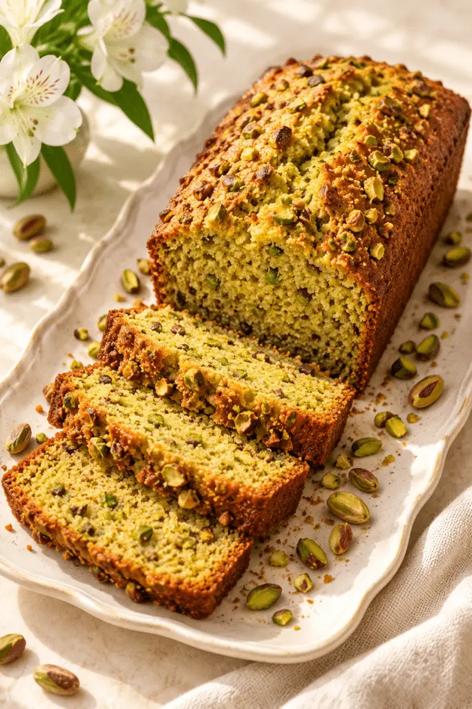 Pistachio loaf with coconut flour