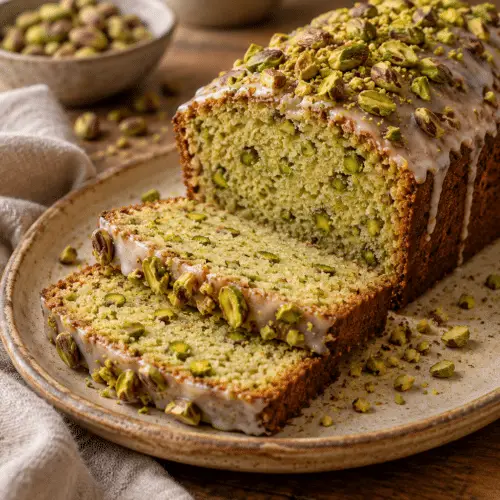 sliced pistachio loaf