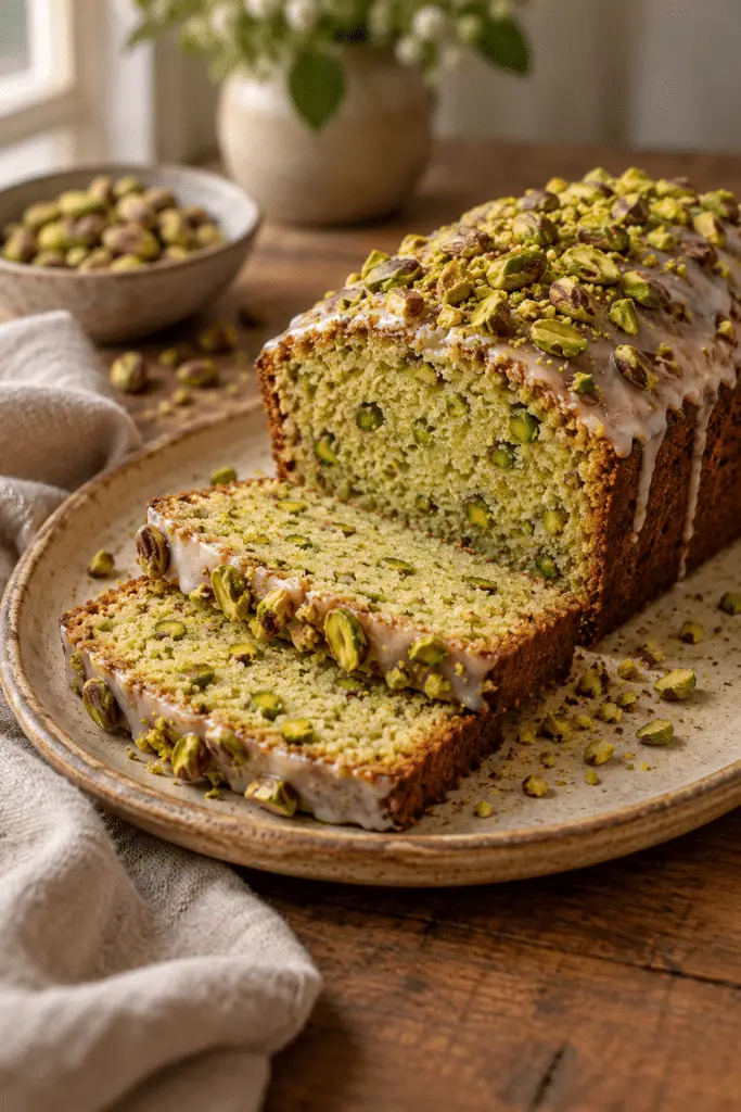 sliced pistachio loaf