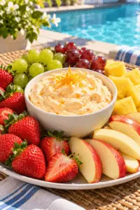Poolside fruit dip with fresh fruit