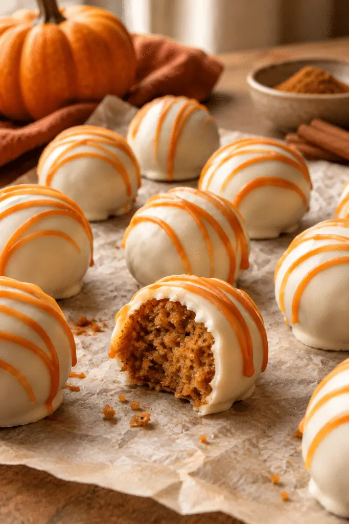 Pumpkin spice cake balls