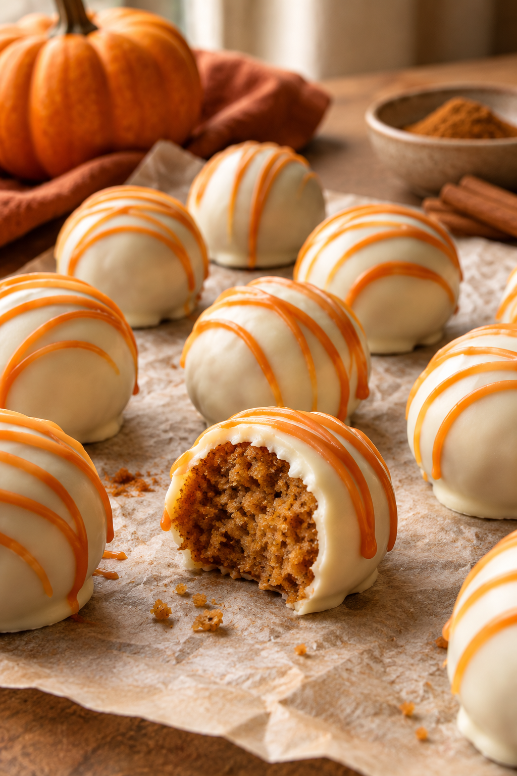 Pumpkin spice cake balls