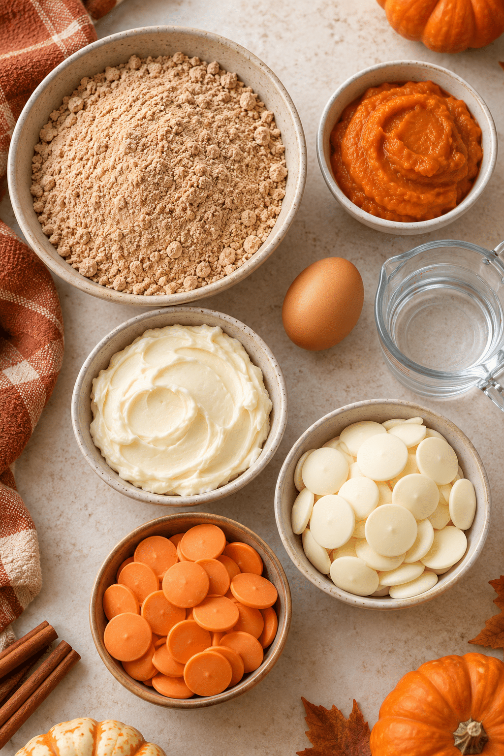 Ingredients for pumpkin spice cake balls