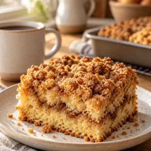 quick coffee cake with cinnamon crumb topping