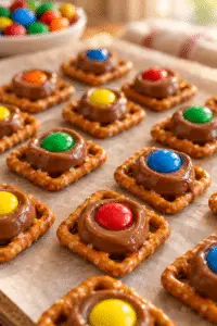 Rolo pretzels with chocolate and candy centers