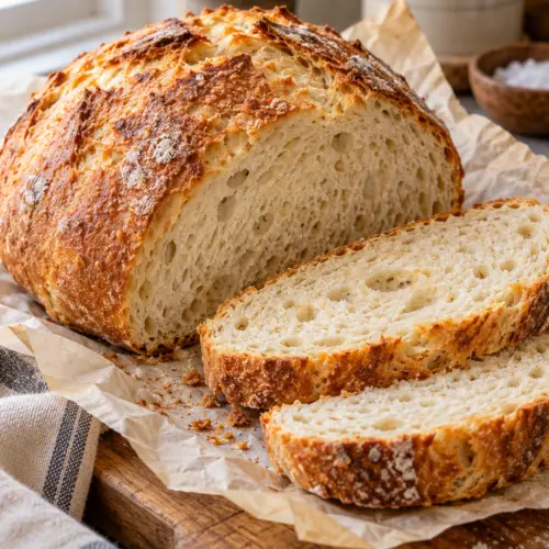 rustic slow cooker bread finished dish