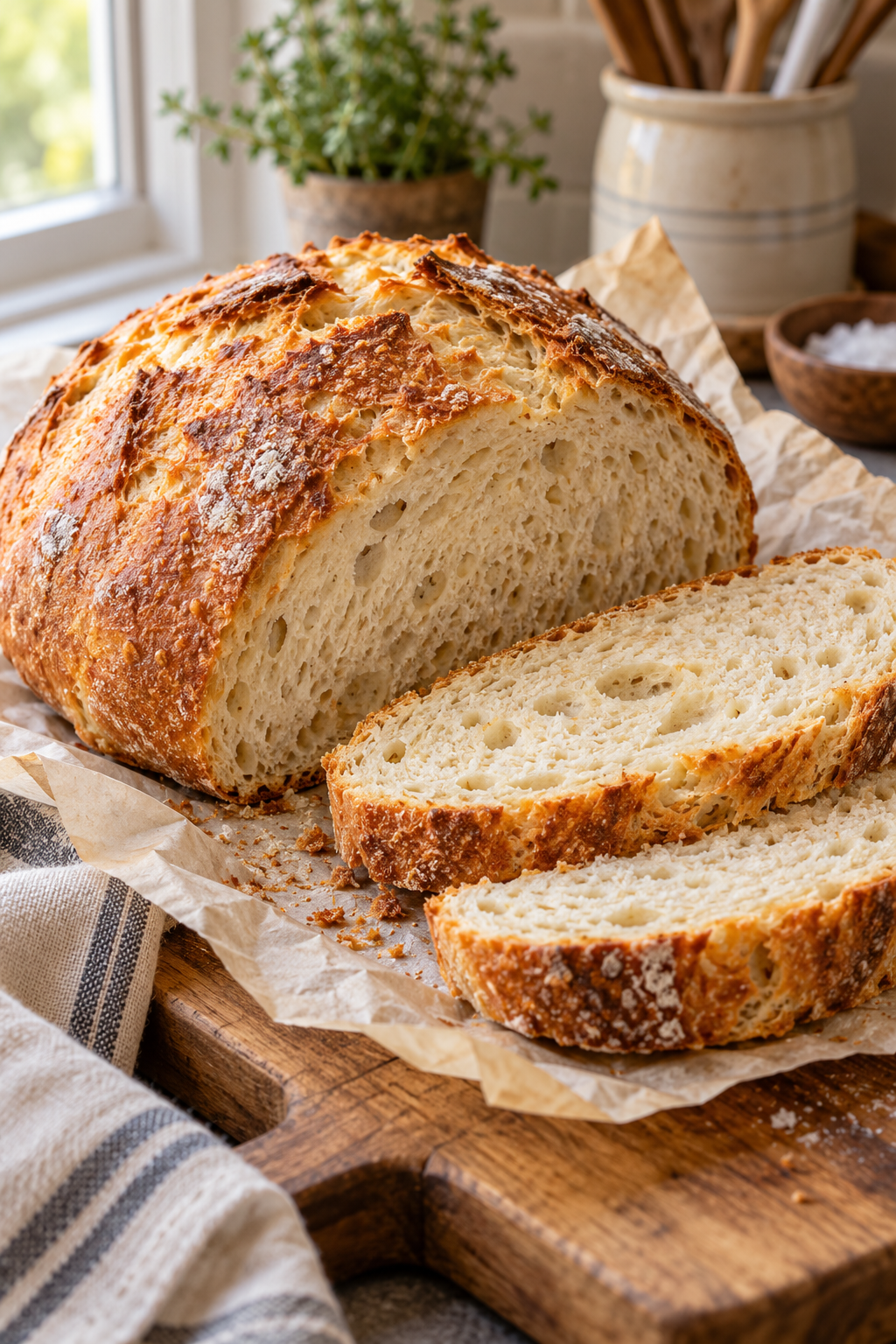 rustic slow cooker bread finished dish