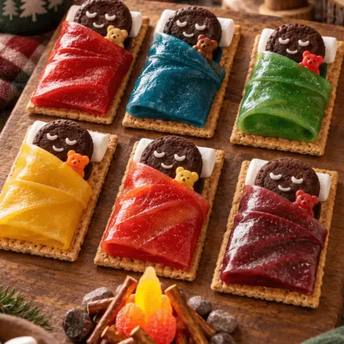 sleeping bag snacks finished party treats