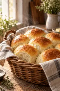 soft and fluffy dinner rolls finished dish