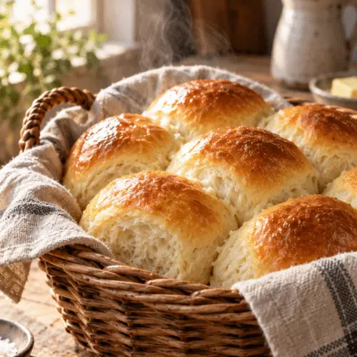 soft and fluffy dinner rolls finished dish