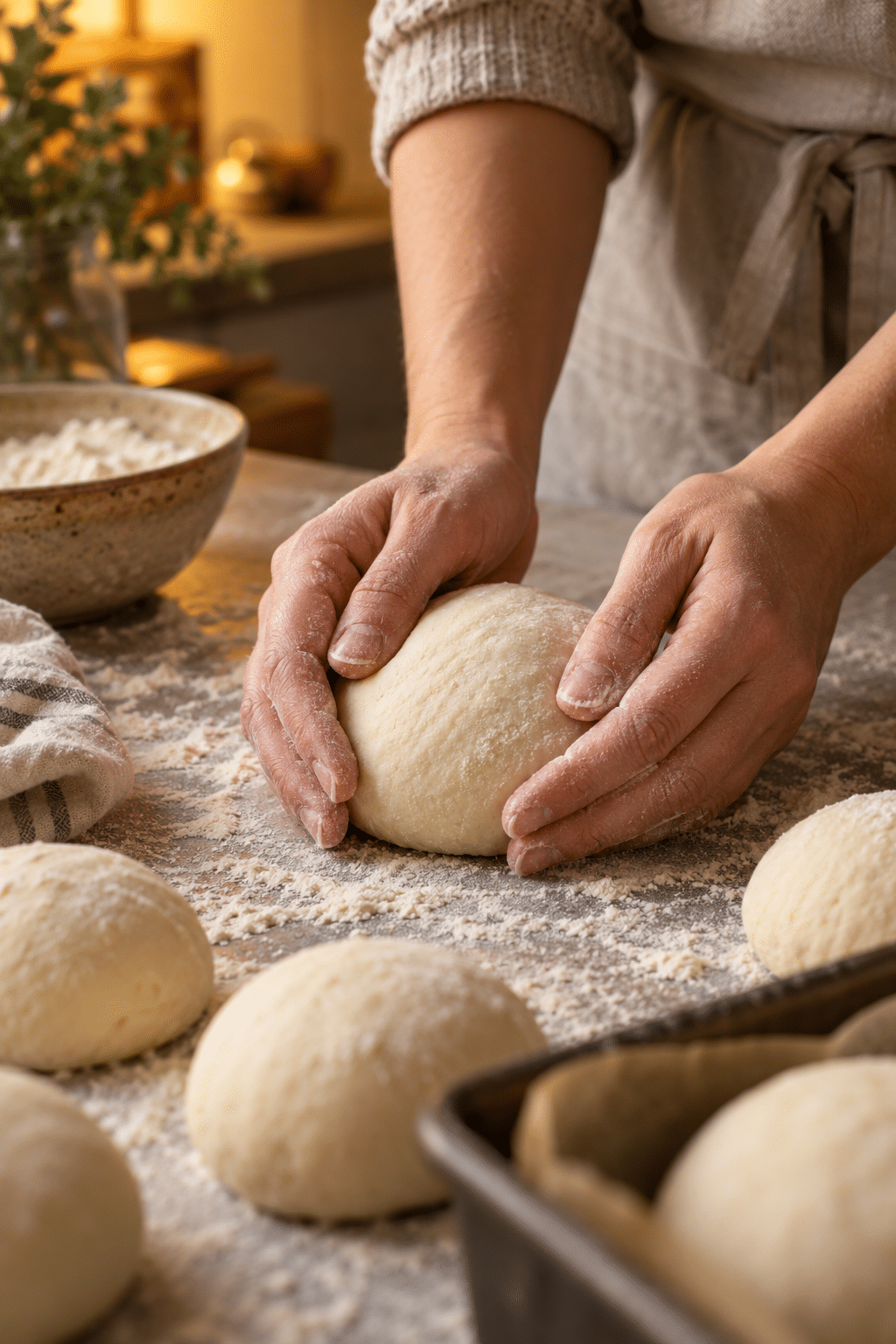 Preparing the soft and fluffy dinner roll dough