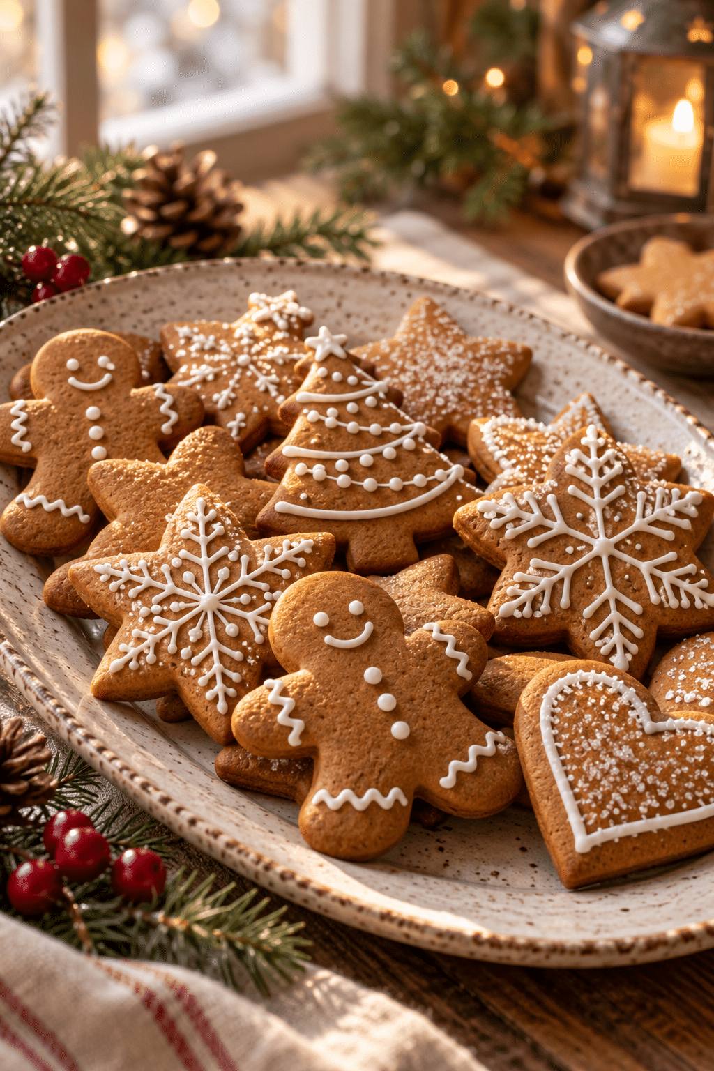 finished soft gingerbread cookies ready for decorating