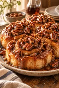 sticky buns with maple pecans