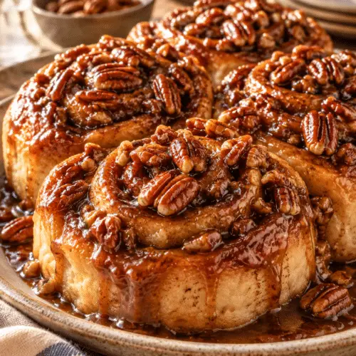 sticky buns with maple pecans