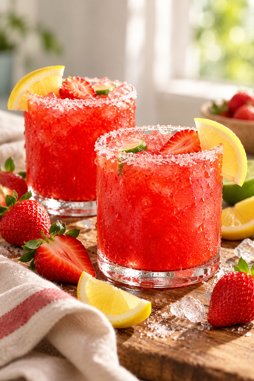 finished strawberry lemonade margarita