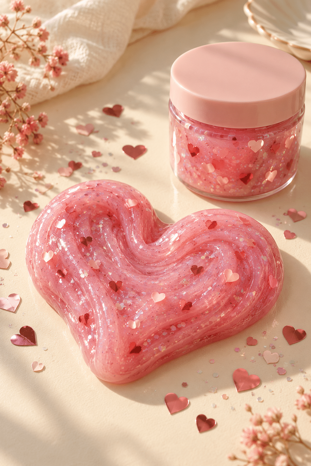 Stretchy finished Valentine slime recipe