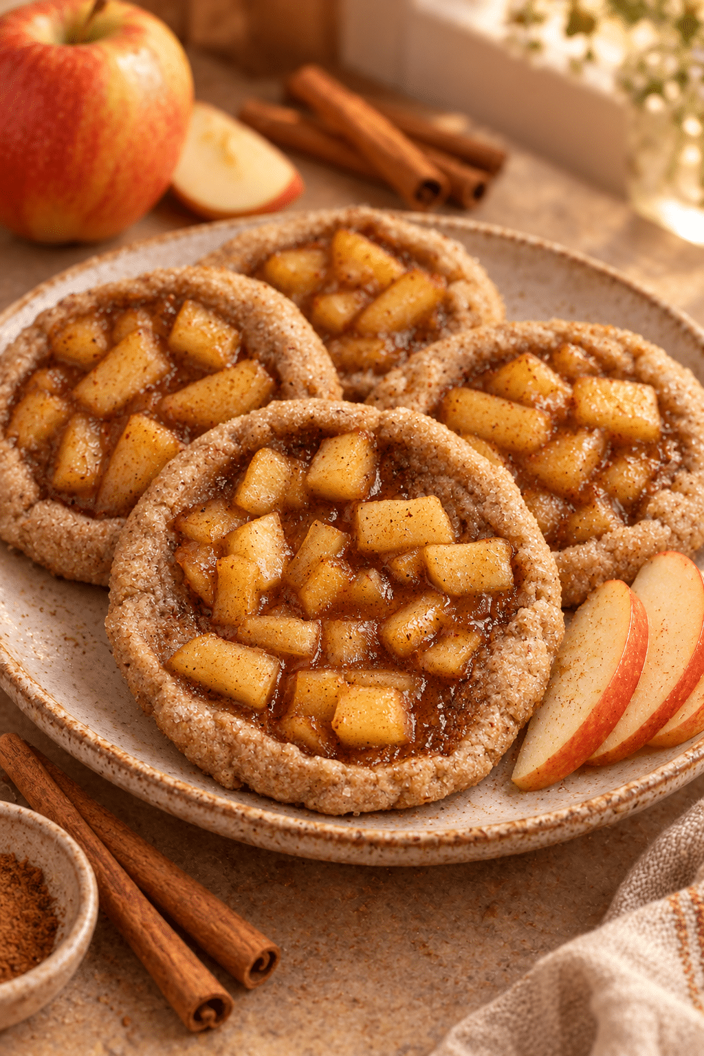 vegan apple pie cookies finished dish
