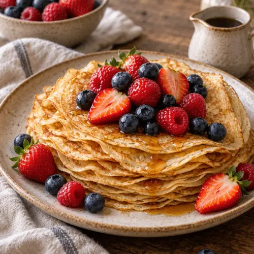 Stack of vegan crepes