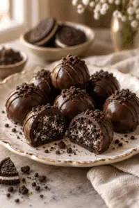vegan Oreo truffles finished dessert