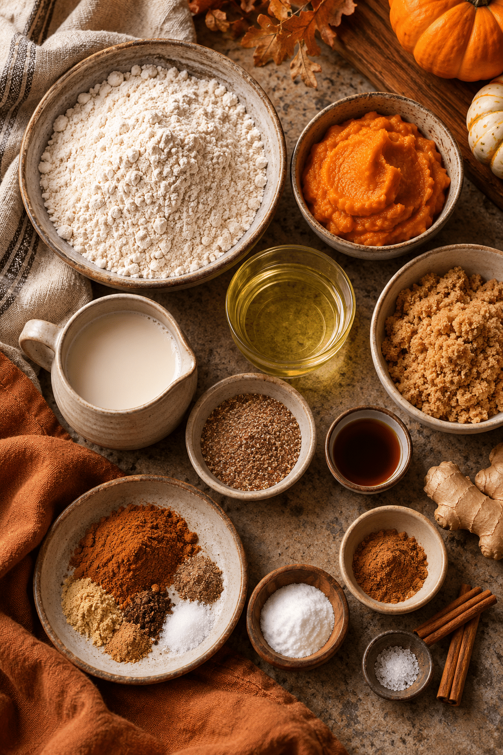 ingredients for vegan pumpkin bread